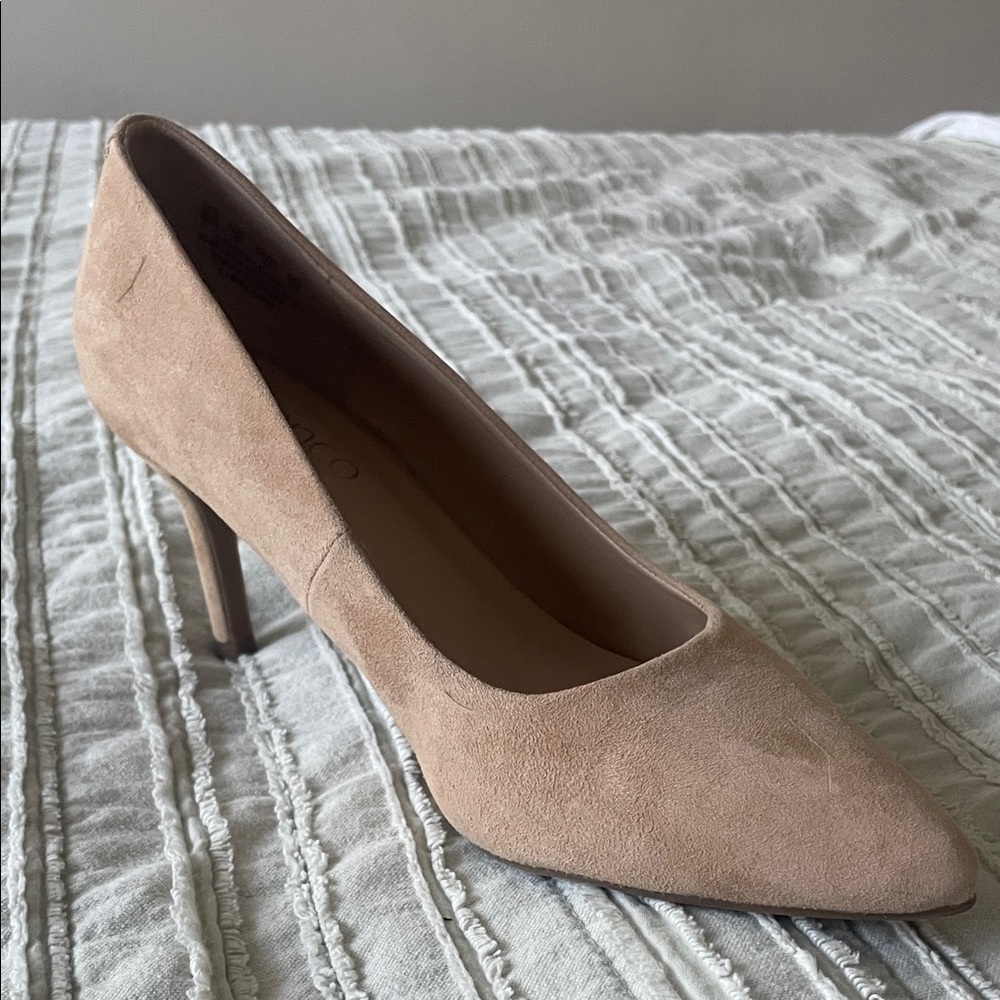 Franco Sarto Tan Suede Heels